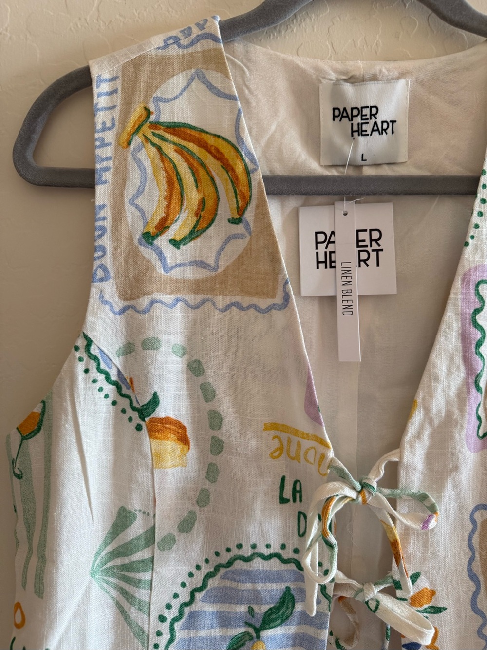 Paper Heart, large, linen blend vest - Picture 3 of 13